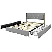 Slickblue Bed Frame Mattress Foundation with 4 Storage Drawers