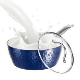 Smilegive Induction Saucepan with Lid, 18cm/ 1.5L Milk Pan Non Stick Saucepan, Aluminum