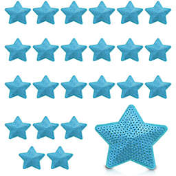 Bright Creations 24 Pack Small Blue Star Embroidery Sequin Patches for Clothing, Iron On Sewing Applique (3.3 in)