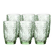Whole Housewares Colored Wine Glass Vintage- Pressed Pattern Water Glass - 11.5 Ounce Set of 6 (Green