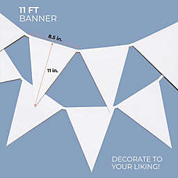 Bright Creations Blank Banner Flags for Parties and DIY Crafts (11 Feet)
