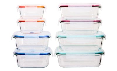 Lexi Home Durable 16 Piece Glass Meal Prep Food Containers with Snap Lock Lids