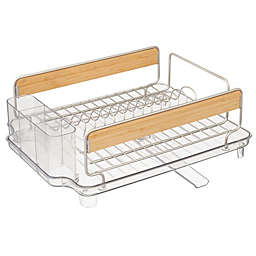 mDesign Large Dish Drying Rack with Swivel Spout, 3 Pieces