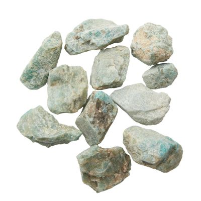 Okuna Outpost Amazonite Crystals 1 lbs with Pouch, Natural Rough Raw Stone Large 1&quot; to 2.5&quot; for Healing