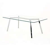 Contemporary Home Living 59" Clear Contemporary Rectangular Glass Dining Table