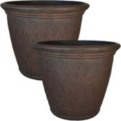 Sunnydaze Anjelica Outdoor Flower Pot Planter - Rust - 24-Inch - 2-Pack