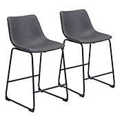 Zuo Modern Smart Counter Chair (Set of 2) Charcoal