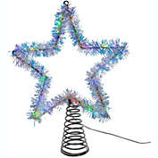 Kurt Adler (#AD1022RGB) Lighted Tinsil Star Tree Topper w/ LED lights. 12"