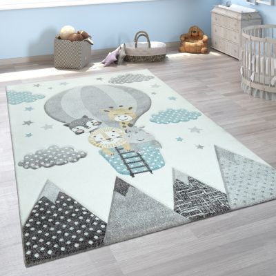Size:80x150 cm Paco Home Childrens Rug Childrens Room 3D Cute Border In The Stars Design In Grey White 