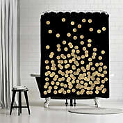 Americanflat 71" x 74" Shower Curtain, Gold Dots by Charlotte Winter