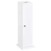 HOMCOM Toilet Paper Cabinet, Small Bathroom Corner Floor Cabinet with Doors and Shelves, Thin Storage Bathroom Organizer for Paper Shampoo, White