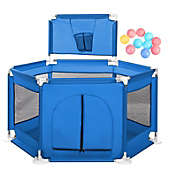 Infinity Merch Portable Safety Playard PlayPen Washable Blue