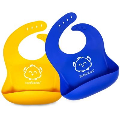 Baby Soft Silicone Bib Infant Toddlers Solid Color Feeding Food Catcher Pocket 