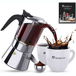 Rainbean  RAINBEAN Italian Expresso Maker, Pot, Stovetop Coffee Makers, Stainless Steel Coffee