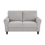 Lazzara Home Aleron 58"W Round Arm Fabric Straight Loveseat In Sand
