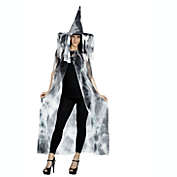 Fun World Girls Black and White Tie Dye Cape and Hat Halloween Costume - One Size