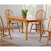Sunset Trading Sunset Trading Oak Selections 72 Rectangular Drop Leaf Extendable Dining Table   Light Oak   Seats 8
