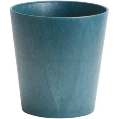 Novelty Metallic Cache Plastic Flower Pot Round Planter, Slate, 6"