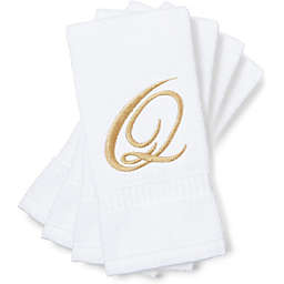 Juvale Monogrammed Fingertip Towels, Letter Q Embroidered Gift (11 x 18 in, Set of 4)