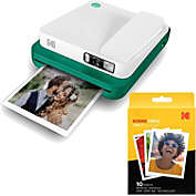 KODAK Smile Classic Digital Instant Camera with Bluetooth (Green) w/ 10 Pack of 3.5x4.25 inch Premium Zink Print Photo Paper.