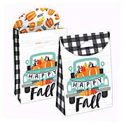Big Dot of Happiness Happy Fall Truck - Harvest Pumpkin Gift Favor Bags - Party Goodie Boxes - Set of 12