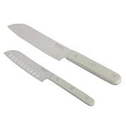 Martha Stewart Everyday 2 Piece Stainless Steel Santoku Knife Set in Grey