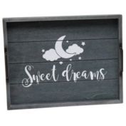 Elegant Designs Decorative Wood Serving Tray with Handles, 15.50" x 12", "Sweet Dreams"