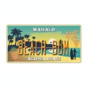 Smart Blonde Beach Bum Hawaii Pineapple Background Novelty Metal Bicycle Plate BP-7841