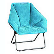 Zenithen Limited Hexagon Folding Dish Chair, Teal Corduroy - Pack of 1