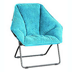 Zenithen Limited Hexagon Folding Dish Chair, Teal Corduroy - Pack of 1