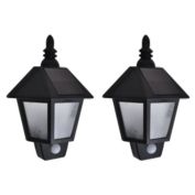 Home Life Boutique Solar Wall Lamps 2 pcs with Motion Sensor Black