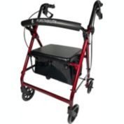 Pursonic Rollator Walker With Seat, Premium Lightweight Aluminum , 4 Wheels, Supports up to 300 lbs, Padded Seat, Handlebars , Arthritic-Friendly Loop Brakes ,Folds For Easy Transport, Soft Tires for Indoor & Outdoor