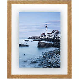 Americanflat 11x14 Floating Frame in Oak with Polished Glass and Hanging Hardware Included - Also Use 8x10 or 5x7 Photos for Floating Effect - Horizontal and Vertical Formats for Wall