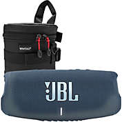 JBL Charge 5 Portable Waterproof Bluetooth Speaker (Blue) + Case