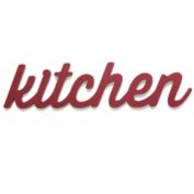 HomeRoots Home Decor Red Kitchen Wood Word Decor - 321255