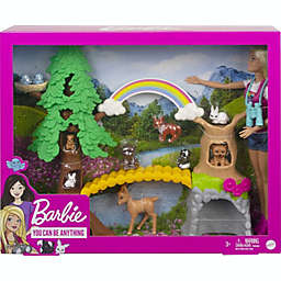 Barbie Wilderness Guide Interactive Playset with Doll, Outdoor Tree, Bridge, Animals & More