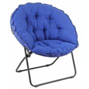 Zenithen Round Foldable Padded Dish/Saucer Chair For Dorm, Bedroom, 32", Blue