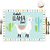 Big Dot of Happiness Whole Llama Fun - Party Table Decorations - Llama Fiesta Baby Shower or Birthday Party Placemats - Set of 16