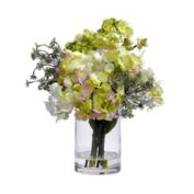 Nearly Natural Home Decorative Hydrangea Silk Flower Arrangement Cream/Green