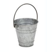 Cheung&#39;s Contemporary Decorative Galvanized Tapered Pot with Folding Handle - Medium