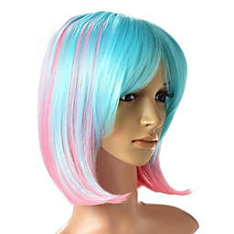 AGPtEK Multi-Color Ombre Short Bob Wig Shoulder Length Hair Extension With Free Stretchable Hairnet