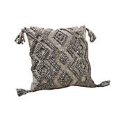 Saltoro Sherpi Veria Decorative Pillow Cover with Geometric Texture The Urban Port, Gray-