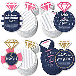 Big Dot of Happiness Last Sail Before The Veil - 4 Nautical Bridal Shower Games - 10 Cards Each - Gamerific Bundle