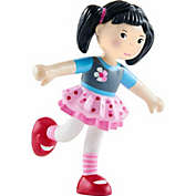 HABA Little Friends Lara - 3.75&quot; Bendy Doll Figure with Black Pigtails