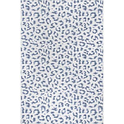 nuLOOM Mason Machine Washable Contemporary Leopard Print Area Rug, Blue, 3'x5'