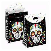Big Dot of Happiness Day of the Dead - Halloween Sugar Skull Gift Favor Bags Party Goodie Boxes - Set of 12