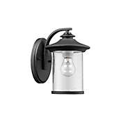 CHLOE Lighting  LIAM Transitional 1 Light Black Outdoor Wall Sconce 10" Height