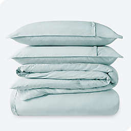 Bare Home 100% Organic Cotton Duvet Cover Set - Crisp Percale Weave - Lightweight & Breathable (Winter Blue, King/California King)