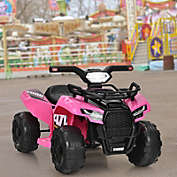 Costway Kids 6V ATV Quad Electric Ride On Car Toy for Toddlers w/MP3&LED Lights, Pink