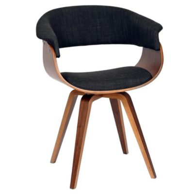 Armen Living Armen Living Summer Modern Chair In Charcoal Fabric and Walnut Wood